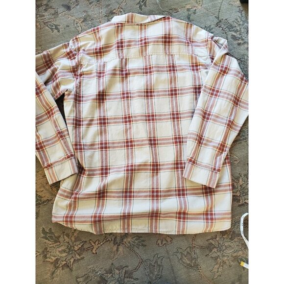 Columbia Shirt Men's Size XXL 2X Button Up Long Sleeve Beige rust Color Cotton - Picture 5 of 10